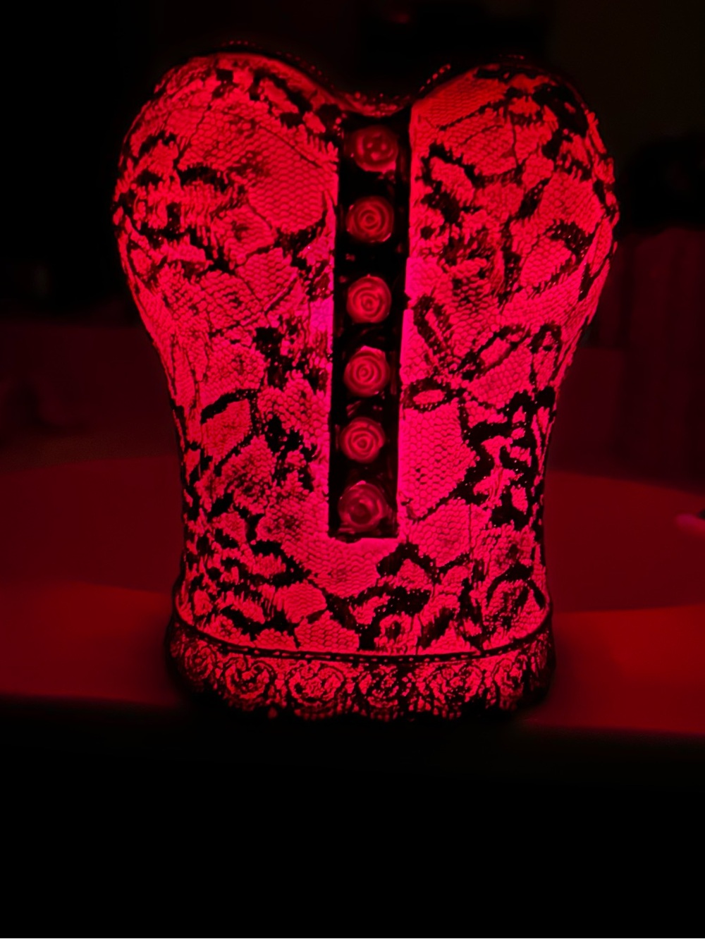 Y2K Vampire Wife Red Lace Corset Candle Holder Gothic Coquette Decor Whimsigoth